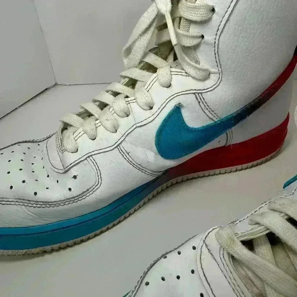 Nike Air Force 1 High Gradient White Blue Fury Ember Glow Men's Size 10 CJ0525 - Picture 3 of 11
